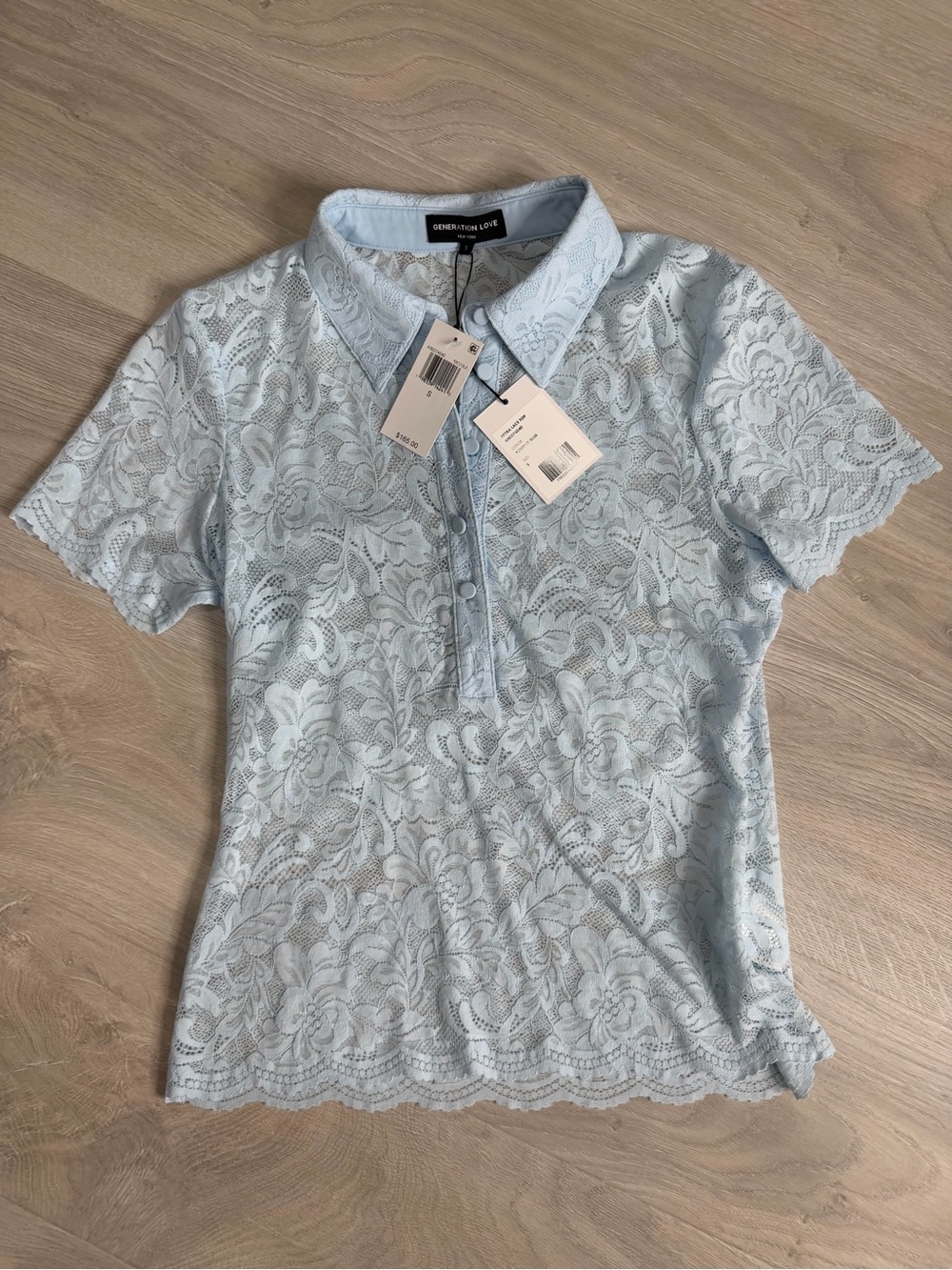 Generation Love Women's Light Blue Lace Top